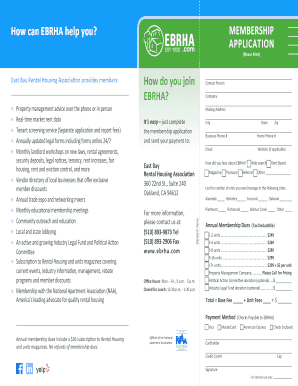 East Bay Rental Housing Association Membership Application