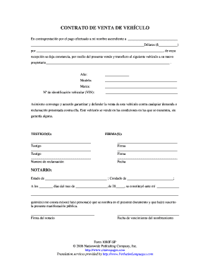 Contrato de Venta de Vehículo