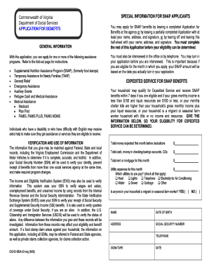 Virginia SNAP Benefits Application