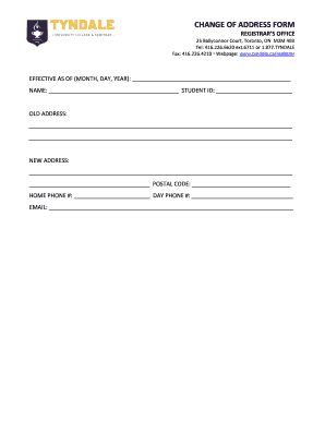 Change of Address Form
