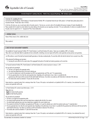 Investment Direction Form