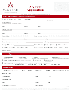 Self-Directed IRA Application Form