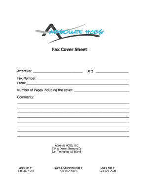 Fax Cover Sheet