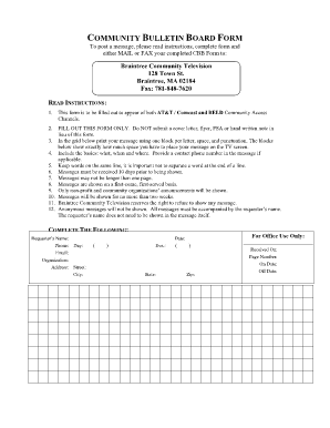 Community Bulletin Board Form