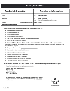 Hancock Bank Loan Modification Request Form
