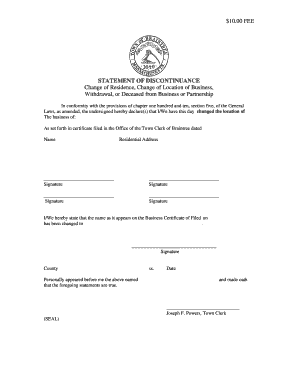 Statement of Discontinuance