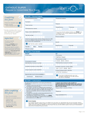 Important Completing this form After completing this ... - Catholic Super