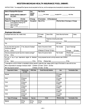 WMHIP Employee Health Insurance Enrollment Form
