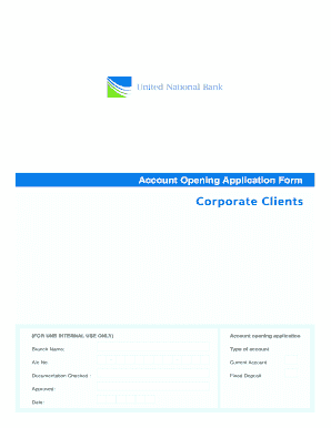 Corporate Account Opening Application Form
