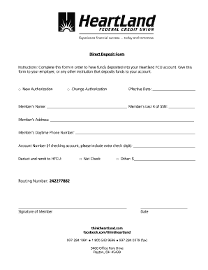 Direct Deposit Authorization Form