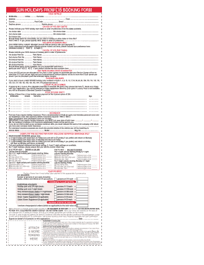 UK Holidays in the Sun Booking Form