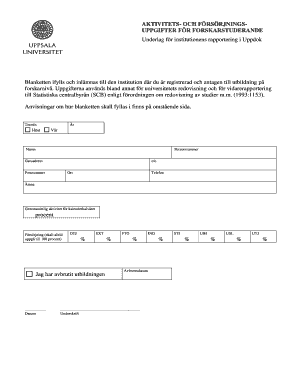 Research Student Activity and Support Form