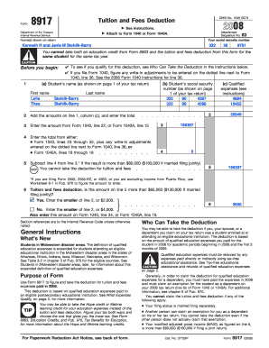 IRS Form 8917 Tuition and Fees Deduction