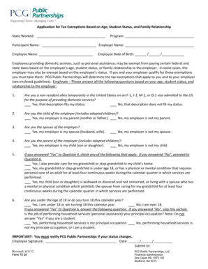 Tax Exemption Application for Domestic Service Employees