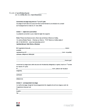 Convention de stage long