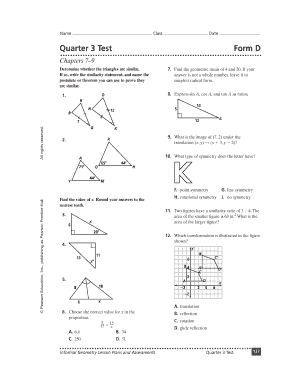 Quarter 3 Test Form D