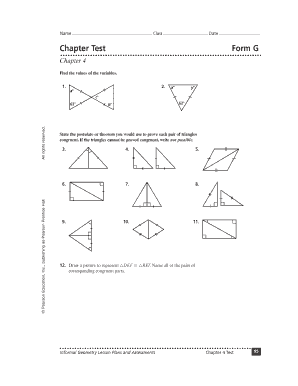 Chapter 4 Geometry Test Form G