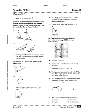 Quarter 3 Test Form B