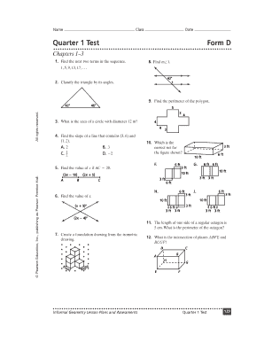Quarter 1 Test Form D