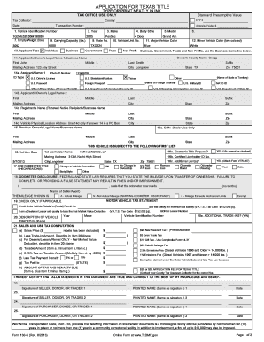 Texas Vehicle Title Application
