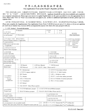 China Visa Application Form