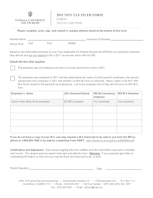 2011 Non-Tax Filer Form