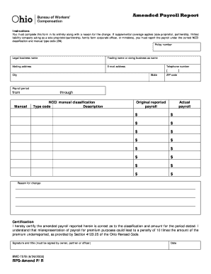 Amended Payroll Report