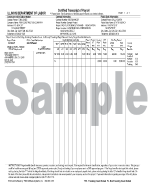 Illinois Certified Transcript of Payroll