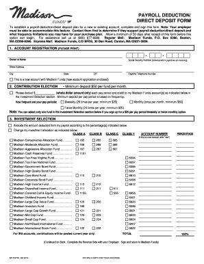 Payroll Deduction Direct Deposit Form