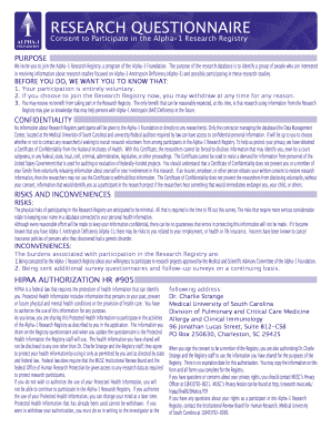 Alpha-1 Research Registry Consent Form