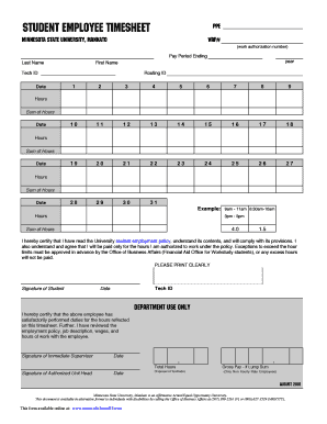 Student Employee Timesheet