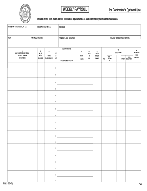 Weekly Payroll Form for Contractors