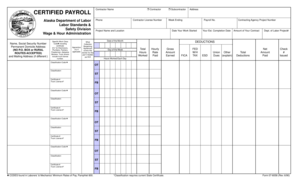 Alaska Certified Payroll Form