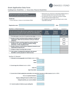 Daniels Fund Grant Application Supplement