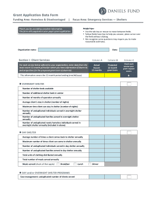 Daniels Fund Grant Application Supplement Form
