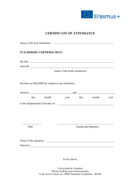 Certificate of Attendance