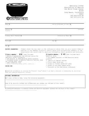 SCAA eMember Application Form