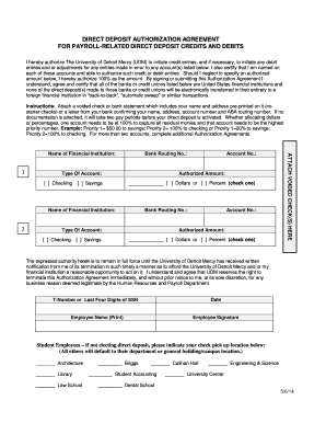 Direct Deposit Authorization Agreement