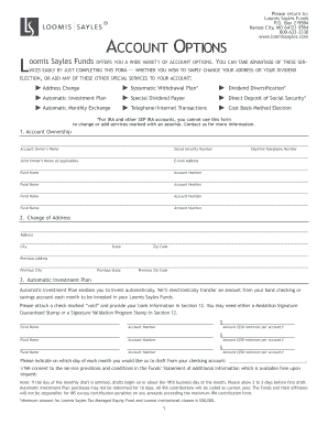 Loomis Sayles Fund Account Options Form