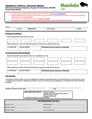 Manitoba Paramedic Annual Status Report