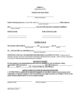 Notice of Election Form