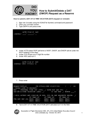 Day-At-A-Time Vacation Request Form