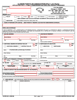 Illinois Fair Plan Homeowners Insurance Application