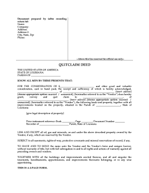 Louisiana Quitclaim Deed