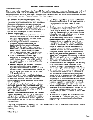 Free and Reduced-Price School Meals Application