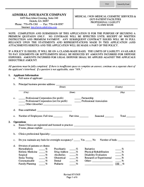 Medical Professional Liability Insurance Application