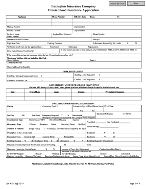 Excess Flood Insurance Application