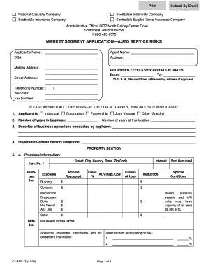 Market Segment Application Auto Service Risks