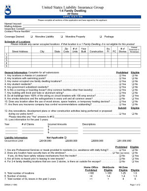 US Family Dwelling Insurance Application