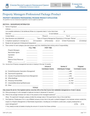 Property Managers Professional Package Application